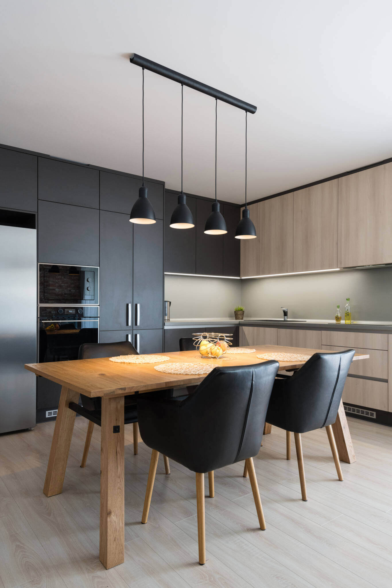 Dining Table In Kitchen Of Modern House