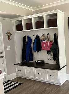 custom shelving and hanging rack