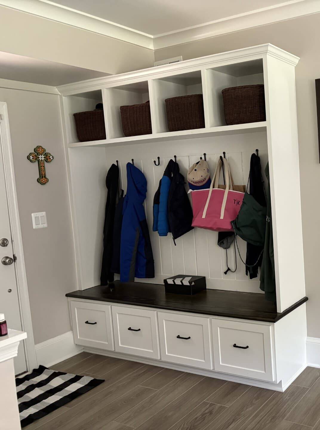 custom shelving and hanging rack